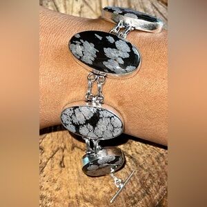 Snowflake Obsidian Bracelet 7”-8 1/2”